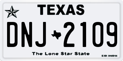 TX license plate DNJ2109