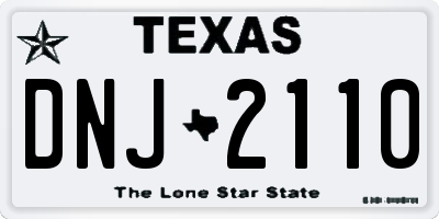 TX license plate DNJ2110