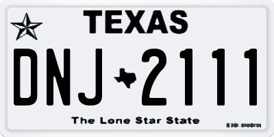 TX license plate DNJ2111