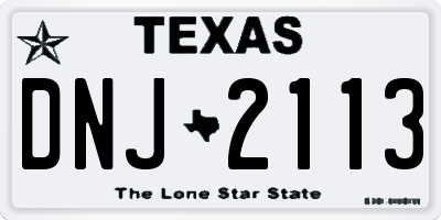 TX license plate DNJ2113