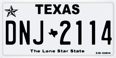 TX license plate DNJ2114