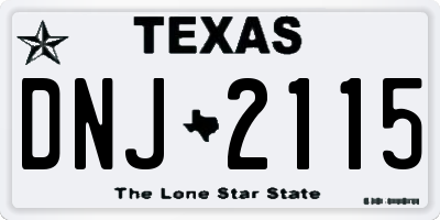 TX license plate DNJ2115
