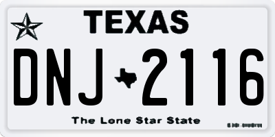 TX license plate DNJ2116
