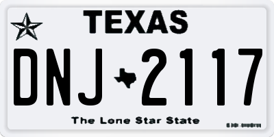 TX license plate DNJ2117