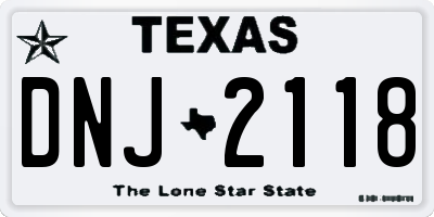 TX license plate DNJ2118