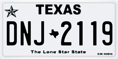 TX license plate DNJ2119