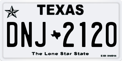 TX license plate DNJ2120