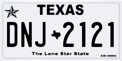 TX license plate DNJ2121