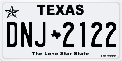 TX license plate DNJ2122