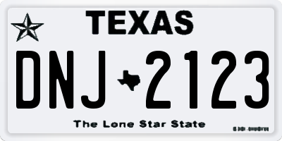TX license plate DNJ2123