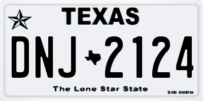TX license plate DNJ2124