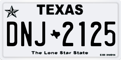 TX license plate DNJ2125