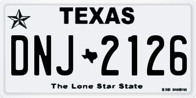 TX license plate DNJ2126