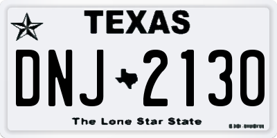 TX license plate DNJ2130