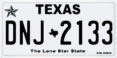 TX license plate DNJ2133