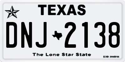 TX license plate DNJ2138