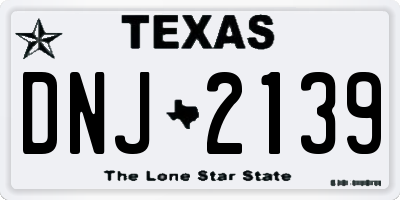 TX license plate DNJ2139
