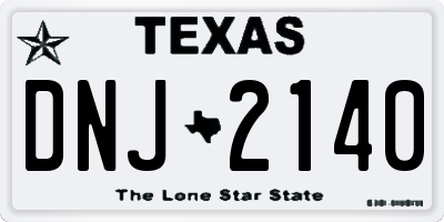TX license plate DNJ2140