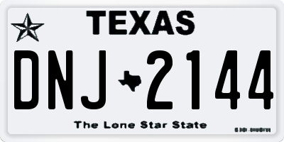 TX license plate DNJ2144