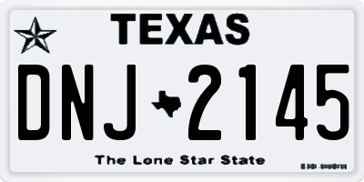 TX license plate DNJ2145