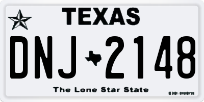 TX license plate DNJ2148