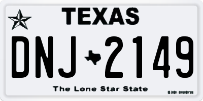 TX license plate DNJ2149