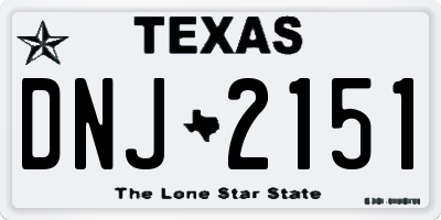 TX license plate DNJ2151