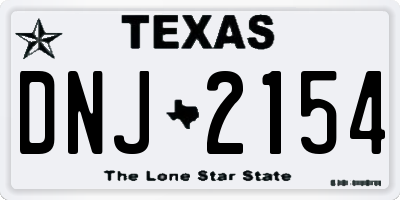 TX license plate DNJ2154