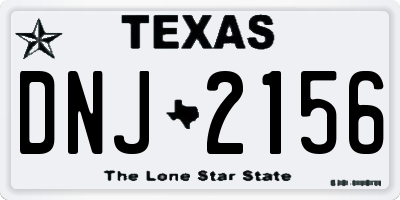 TX license plate DNJ2156