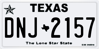 TX license plate DNJ2157