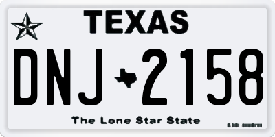 TX license plate DNJ2158
