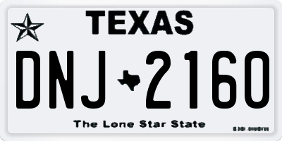 TX license plate DNJ2160
