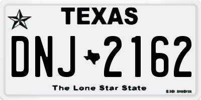 TX license plate DNJ2162
