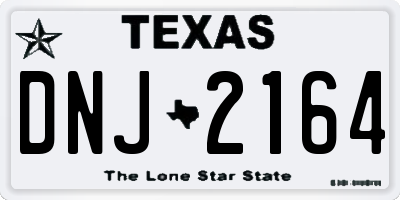 TX license plate DNJ2164