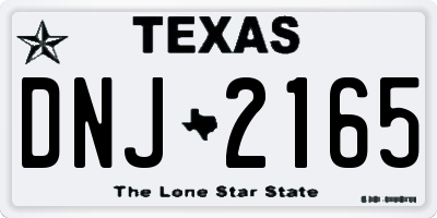 TX license plate DNJ2165