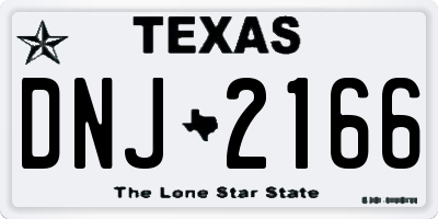 TX license plate DNJ2166