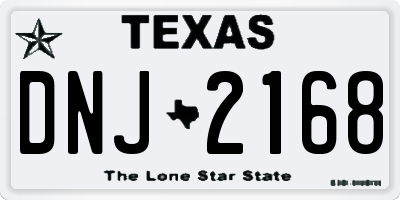 TX license plate DNJ2168