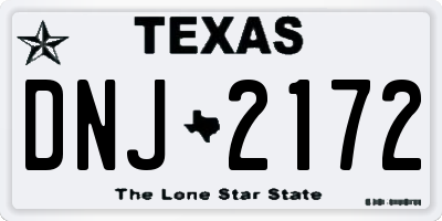 TX license plate DNJ2172