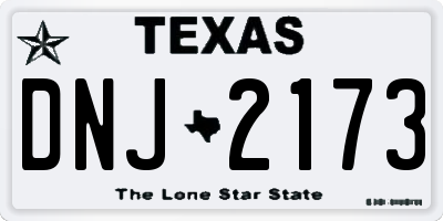 TX license plate DNJ2173