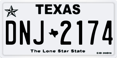TX license plate DNJ2174