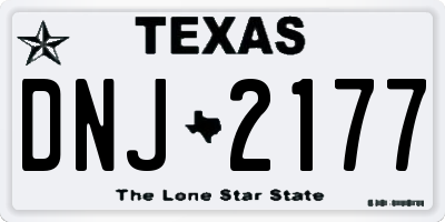 TX license plate DNJ2177