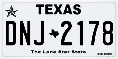 TX license plate DNJ2178