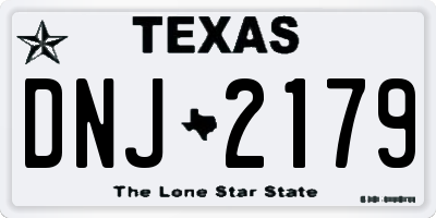 TX license plate DNJ2179
