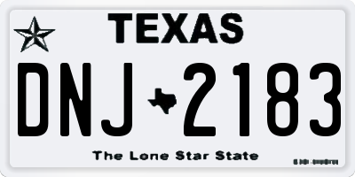 TX license plate DNJ2183