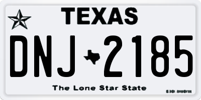 TX license plate DNJ2185