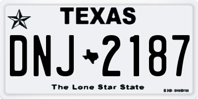 TX license plate DNJ2187