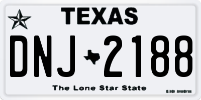 TX license plate DNJ2188