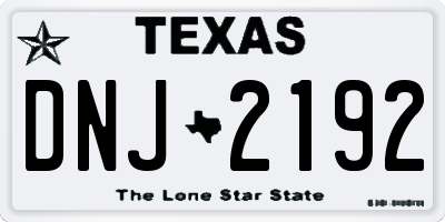 TX license plate DNJ2192
