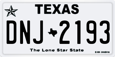 TX license plate DNJ2193