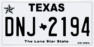TX license plate DNJ2194
